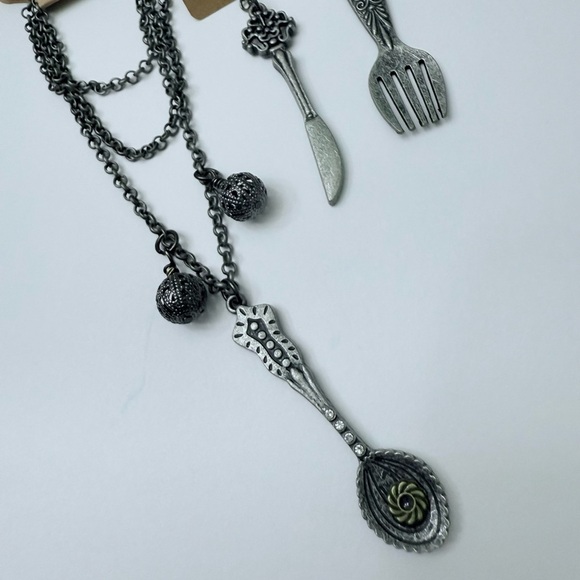 “Liza Luna Handmade” Pewter Finish Utensil Jewelry Set - Picture 8 of 8